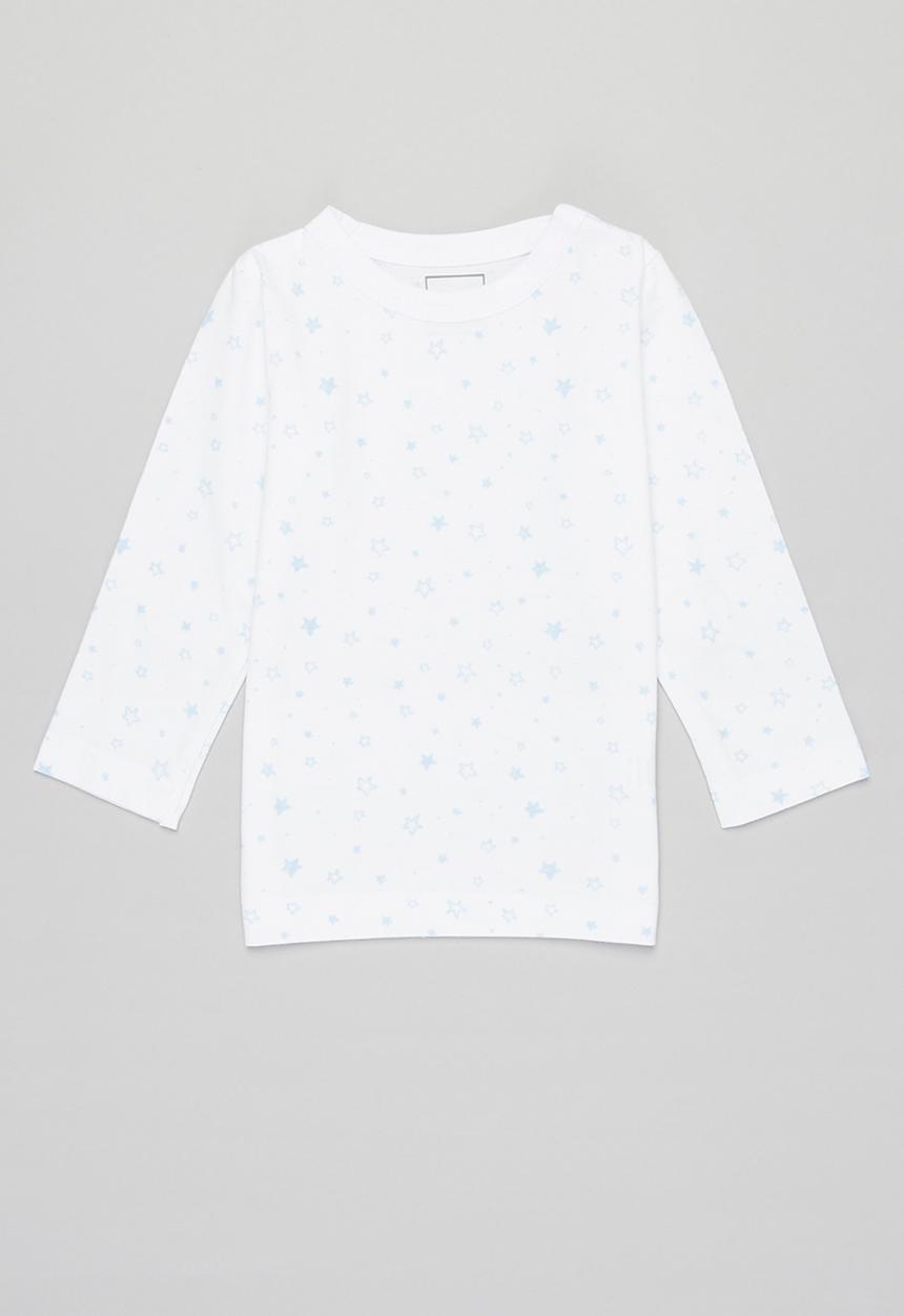 Pop Candy - 2 Pack long sleeve star tee - blue & white 
