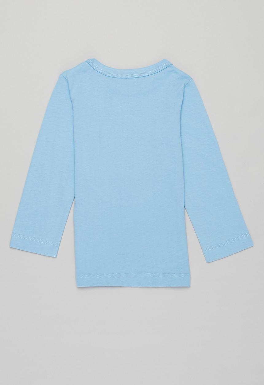 Pop Candy - 2 Pack long sleeve star tee - blue & white 