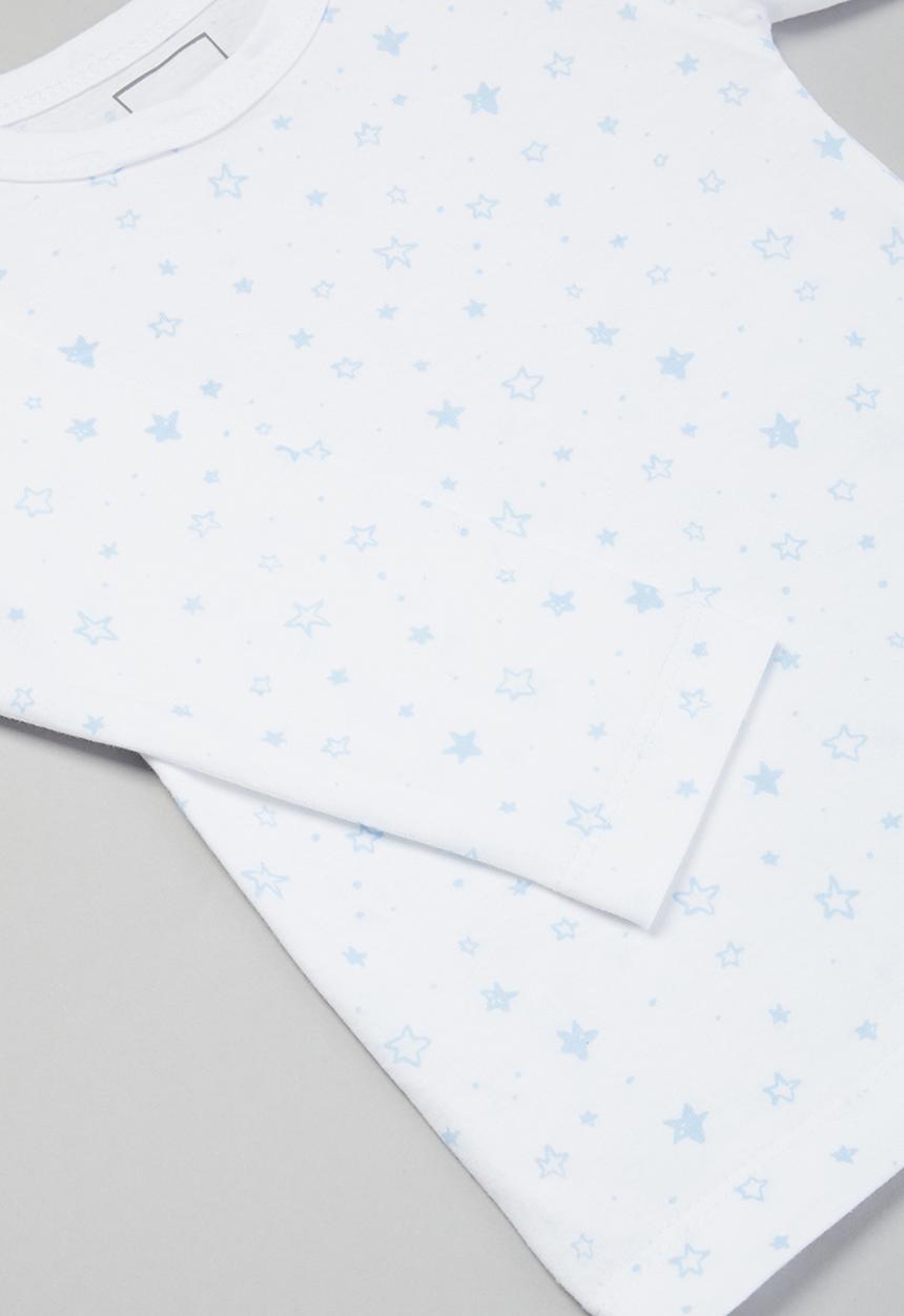 Pop Candy - 2 Pack long sleeve star tee - blue & white 