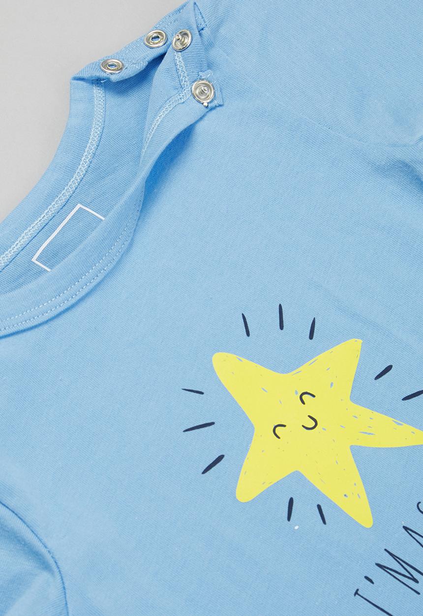 Pop Candy - 2 Pack long sleeve star tee - blue & white 