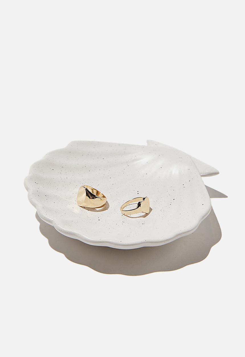 Rubi - Lrg trinket tray-white shell