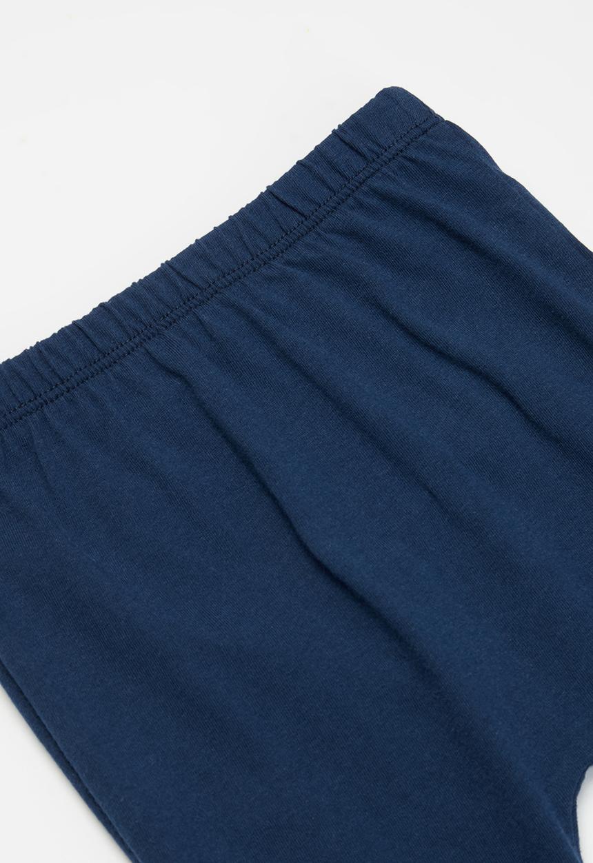 Pop Candy - 2 Pack footed pants - grey & navy