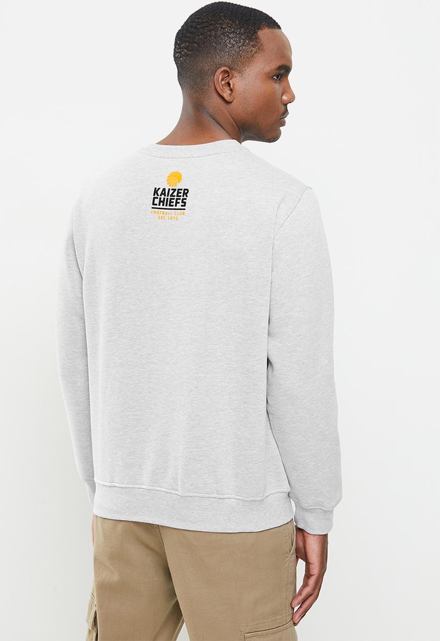Kaizer Chiefs - Urban Edition - Monogram crew neck sweater with flock print detail - grey