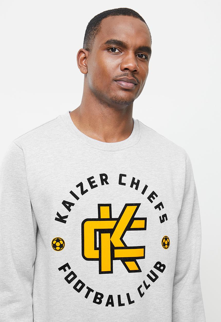 Kaizer Chiefs - Urban Edition - Monogram crew neck sweater with flock print detail - grey