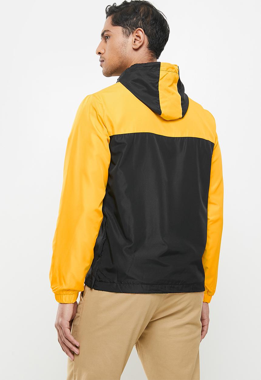 Aca Joe - Aca joe colour blocked zip thru windbreaker - yellow & black