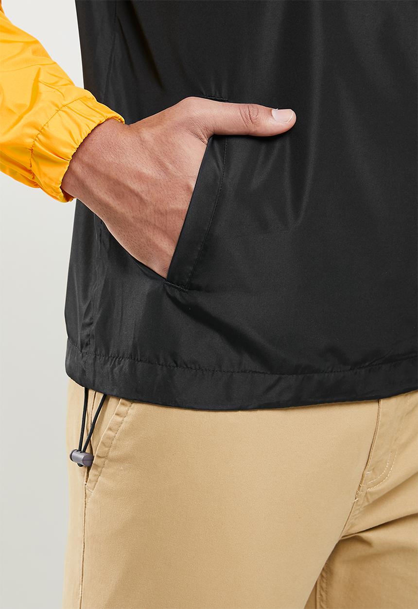 Aca Joe - Aca joe colour blocked zip thru windbreaker - yellow & black