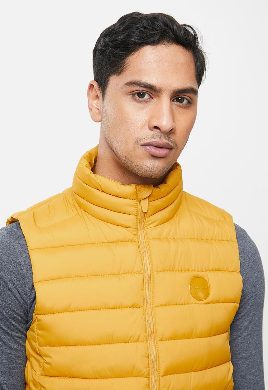 Aca Joe - Aca joe zip thru sleeveless jacket - mustard