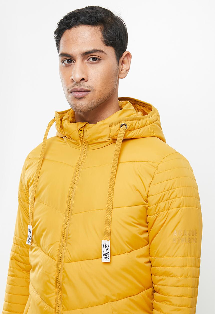 Aca Joe - Aca joe zip thru puffer jacket - mustard