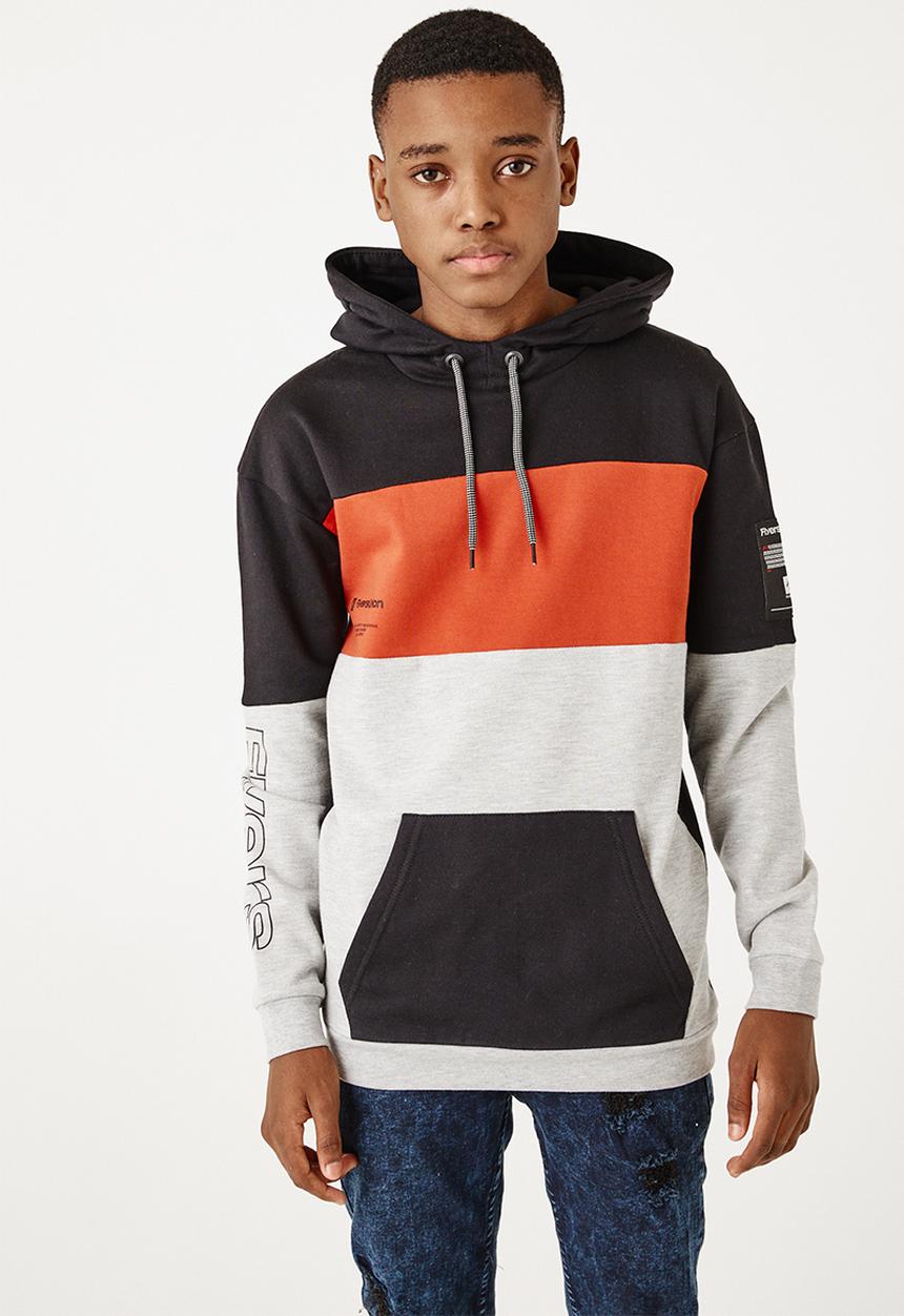 Flyersunion - Colourblock brushed hoodie - multi 