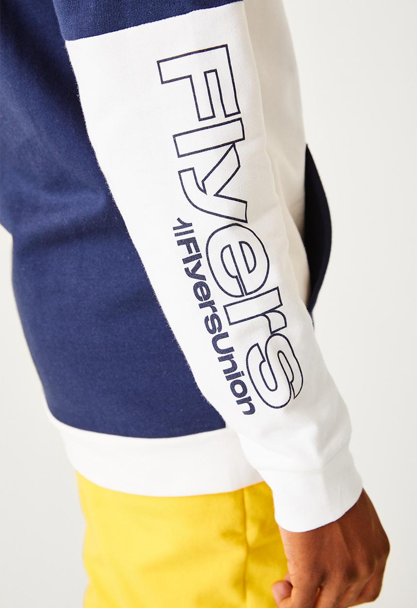 Flyersunion - Colourblock brushed hoodie - navy & yellow 