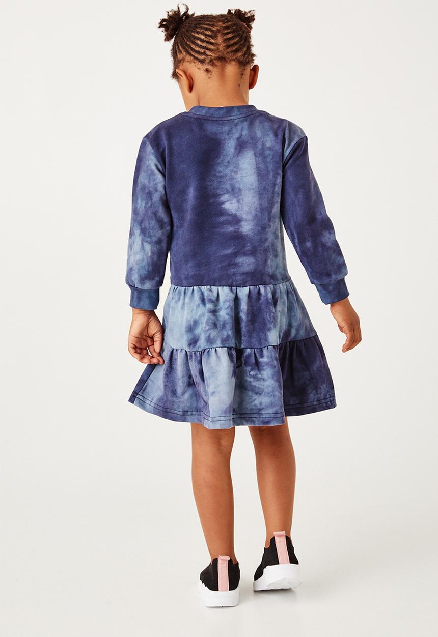 Flyersunion - Spectradye tiered fleece dress - navy