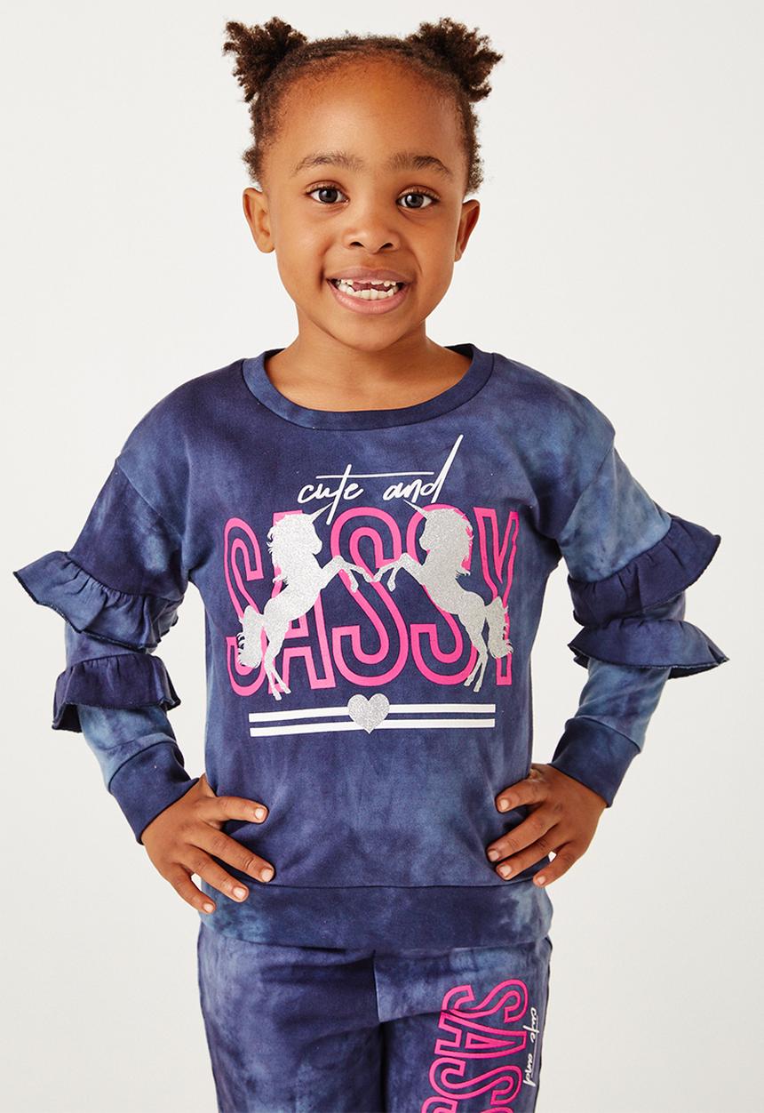 Flyersunion - Ub fleece spectra-dye frill crew - navy