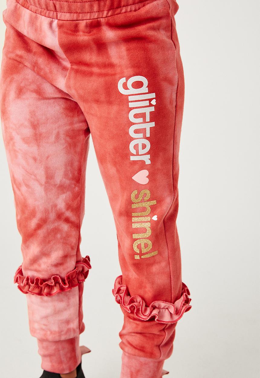 Flyersunion - Ub fleece spectra-dye frill jogger - blush
