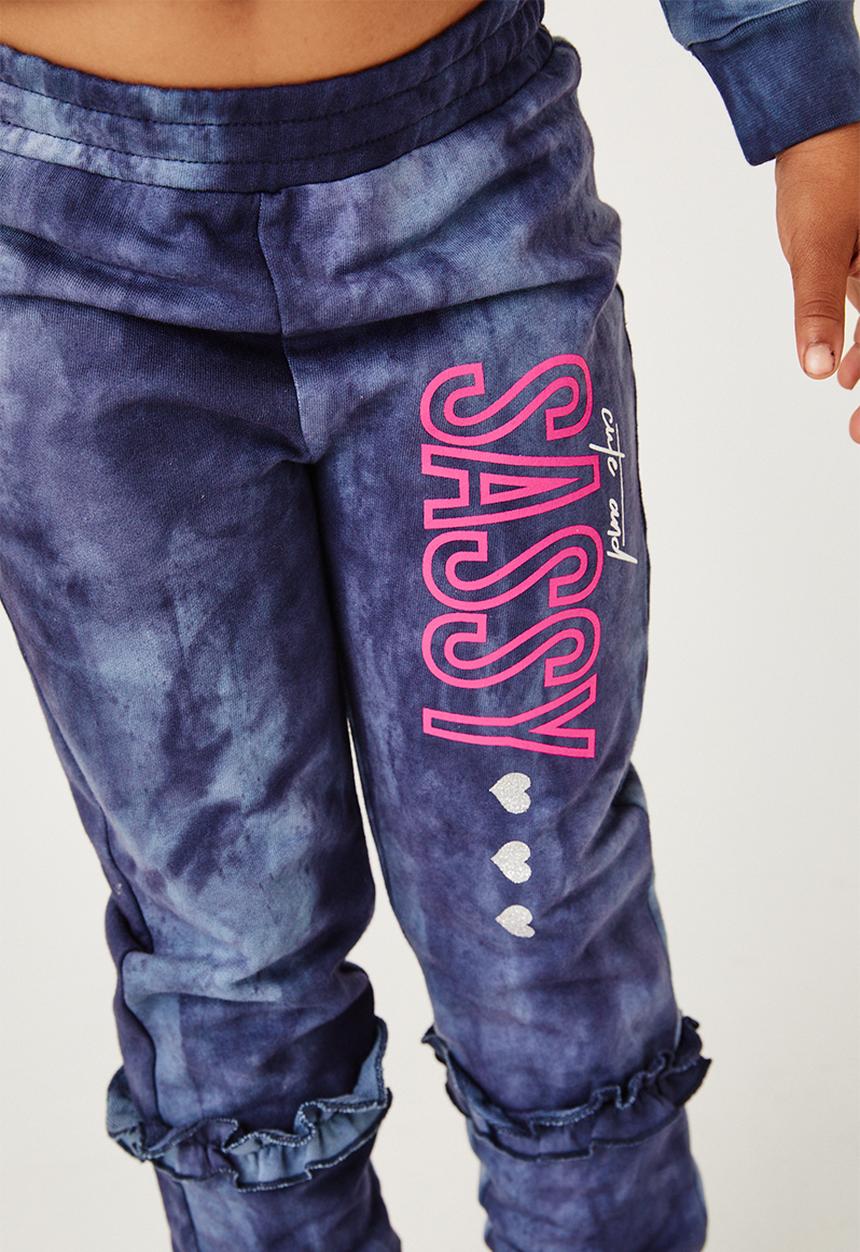 Flyersunion - Ub fleece spectra-dye frill jogger - navy