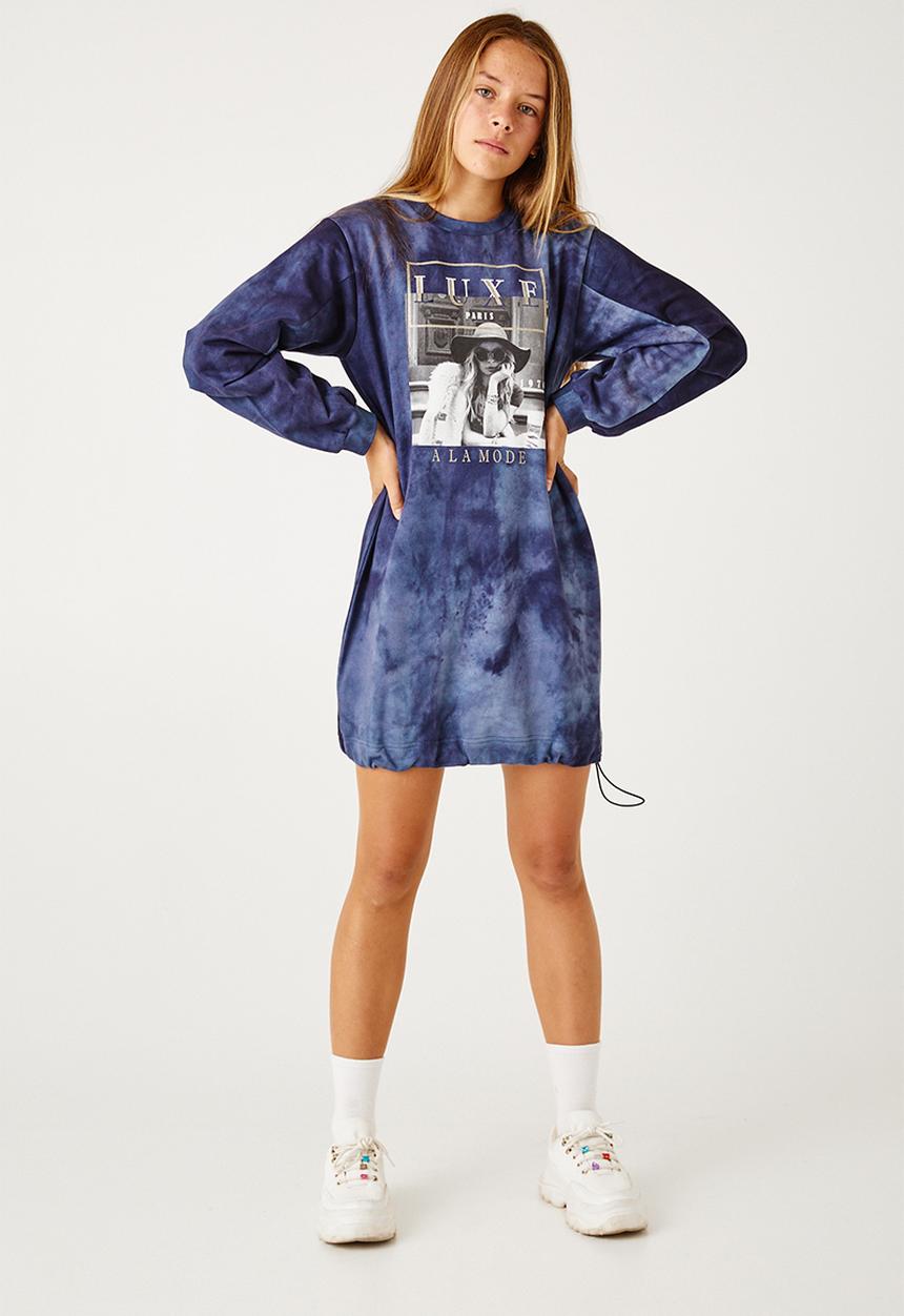 Flyersunion - Ub fleece spectra-dye drawstring dress - navy