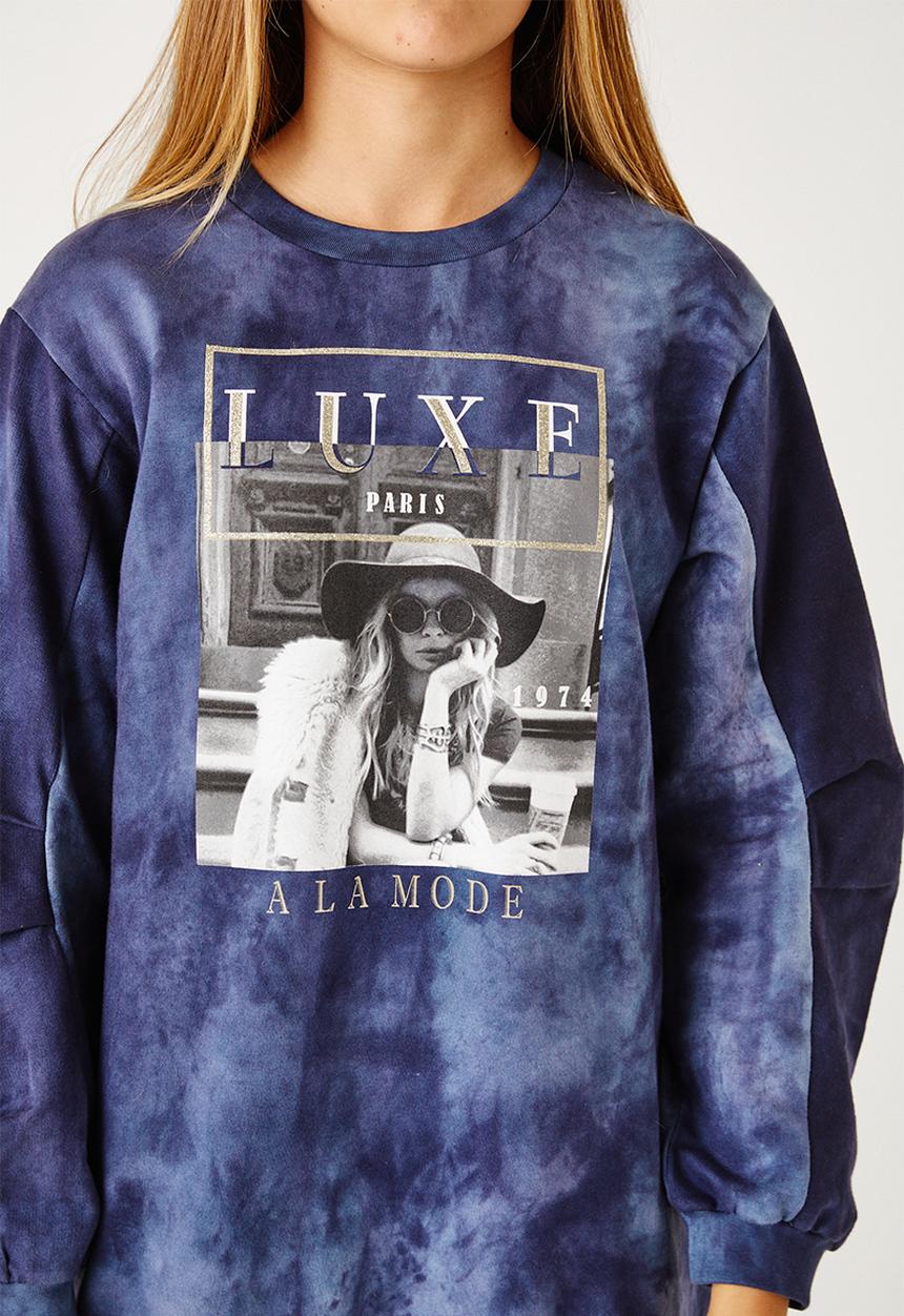 Flyersunion - Ub fleece spectra-dye drawstring dress - navy
