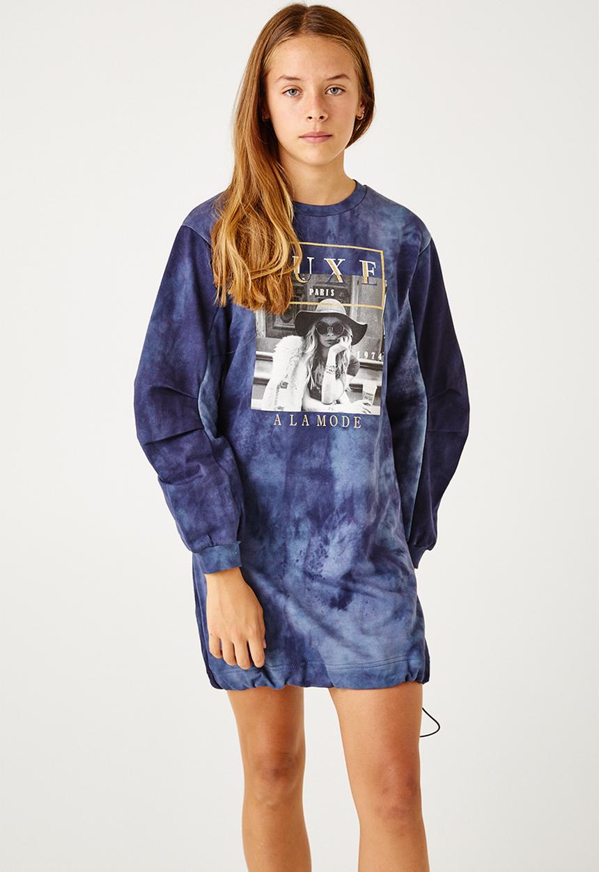 Flyersunion - Ub fleece spectra-dye drawstring dress - navy