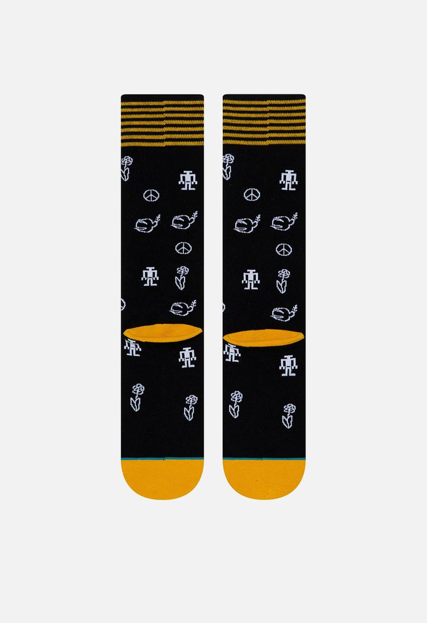 Stance Socks - Robot peace socks - black