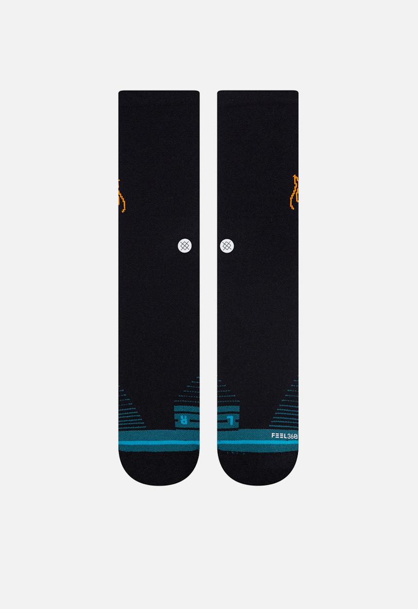 Stance Socks - Flame on crew socks - black