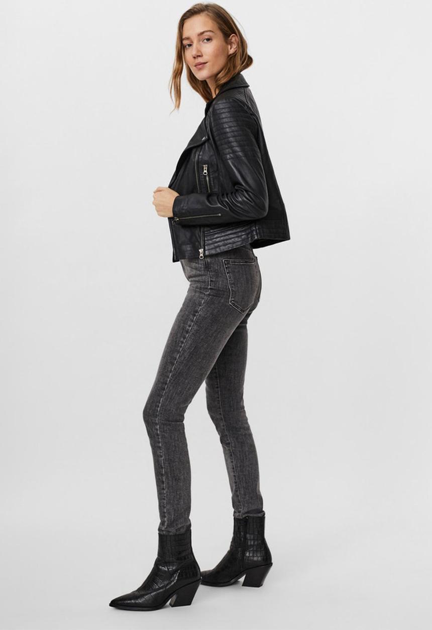 Vero Moda - Shila short leather jacket - black