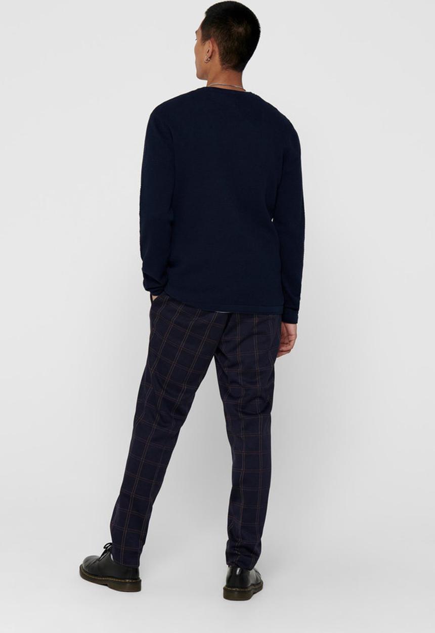 Only & Sons - Onselias check pants - dress blues