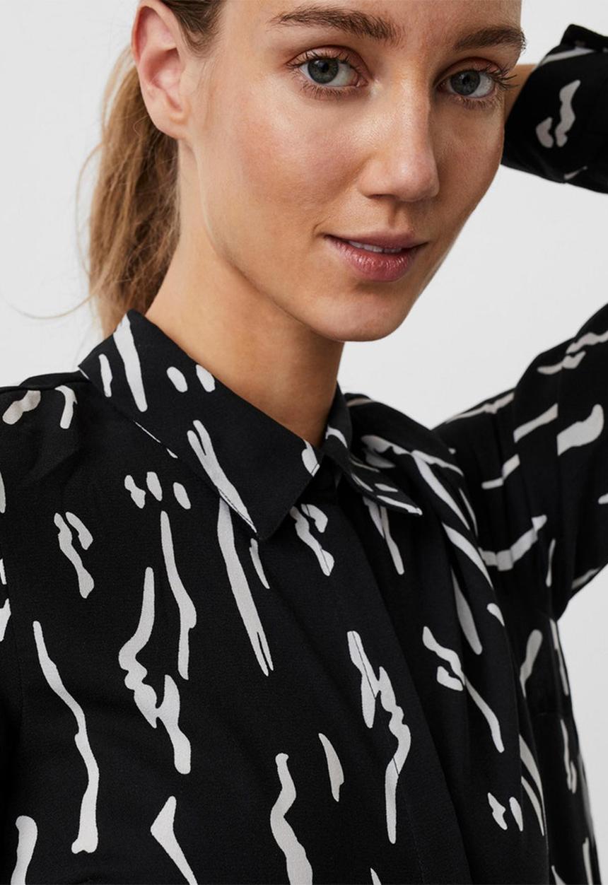 Vero Moda - Elita long sleeve shirt black graphic - black