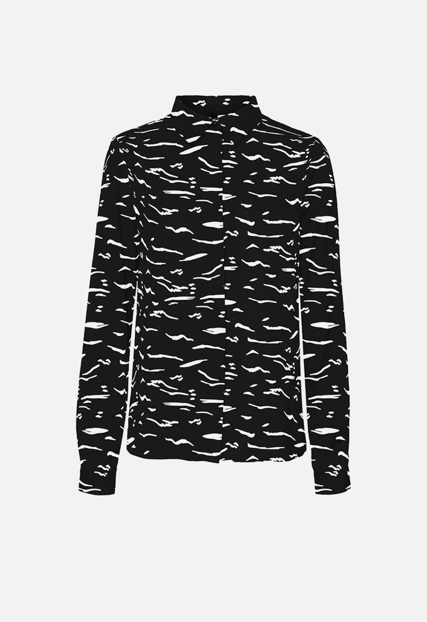 Vero Moda - Elita long sleeve shirt black graphic - black