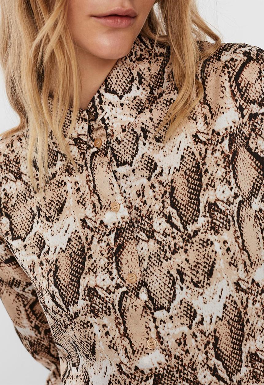 Vero Moda - Cailey long sleeve shirt - brown 