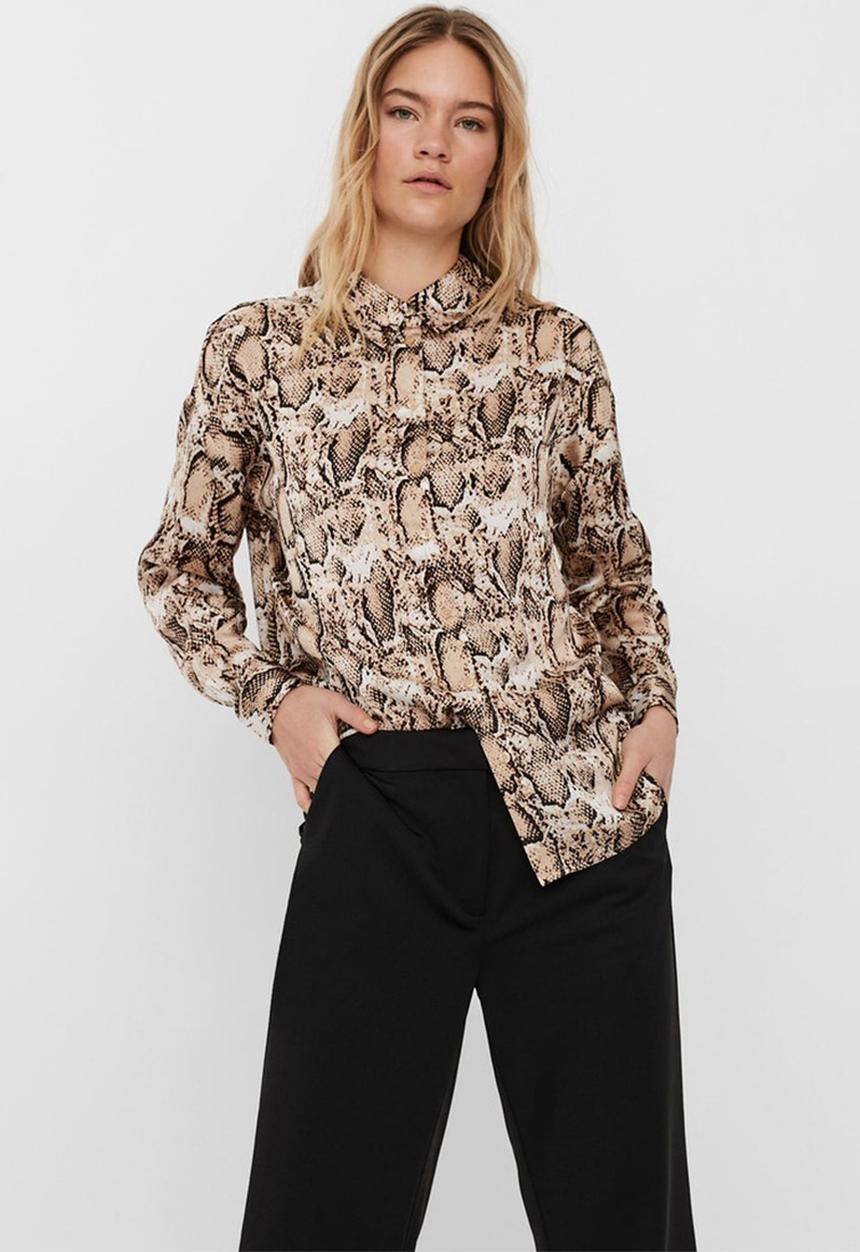 Vero Moda - Cailey long sleeve shirt - brown 