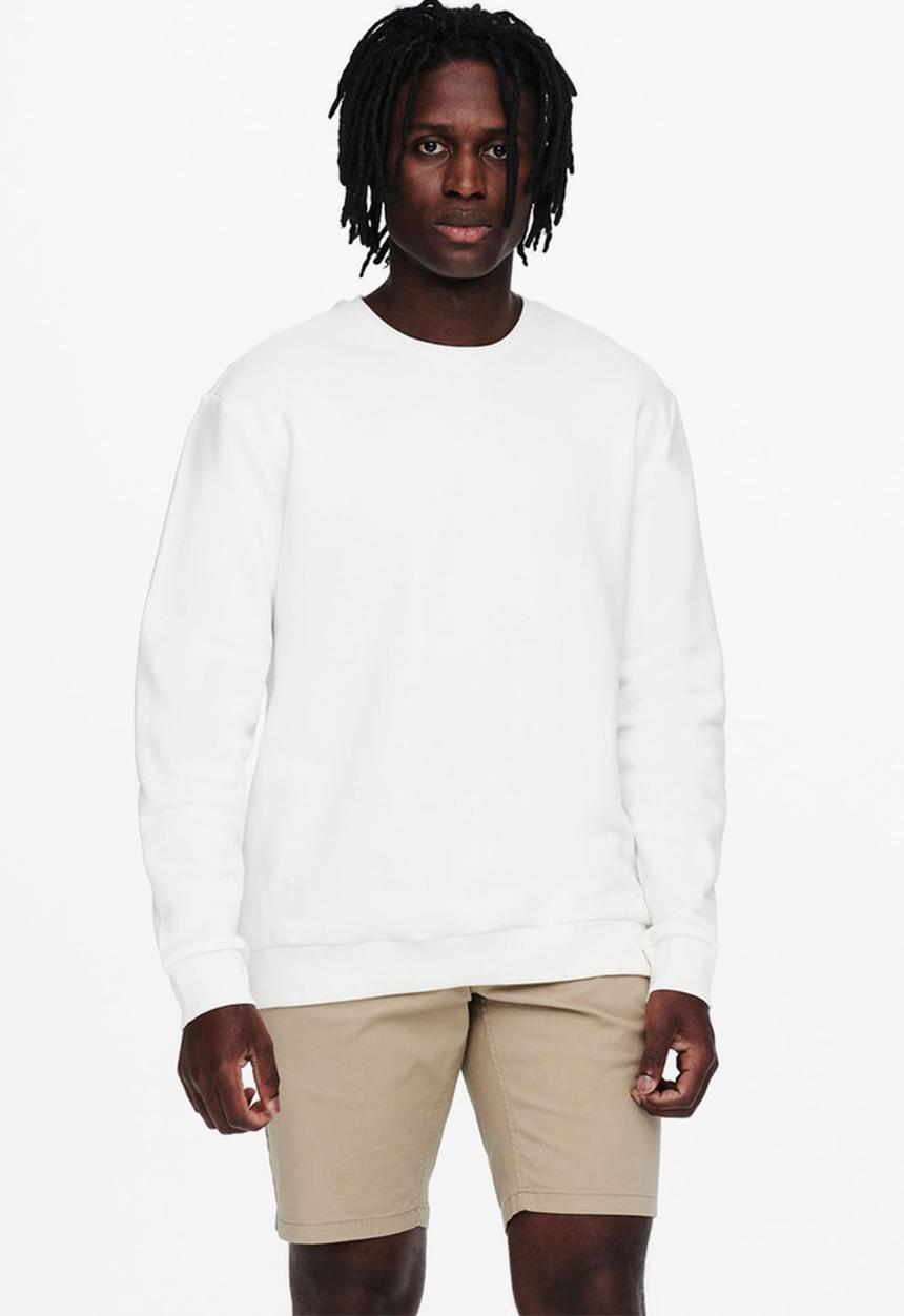Only & Sons - Onsceres life crew neck - white