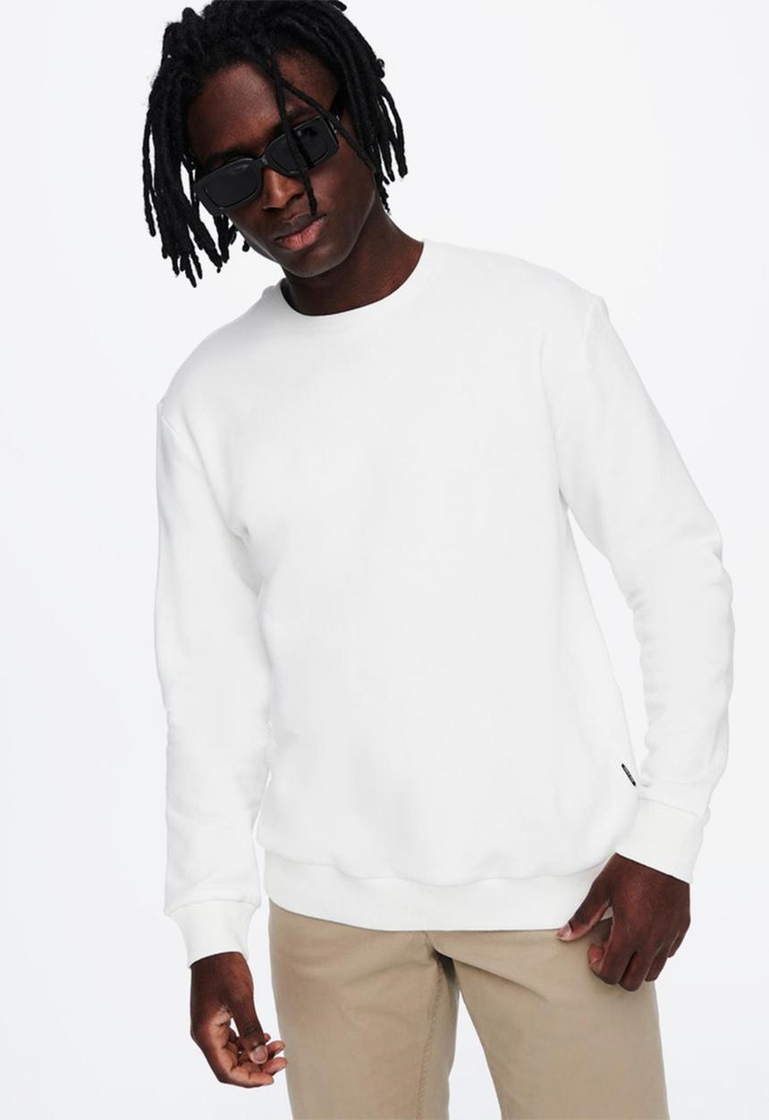 Only & Sons - Onsceres life crew neck - white