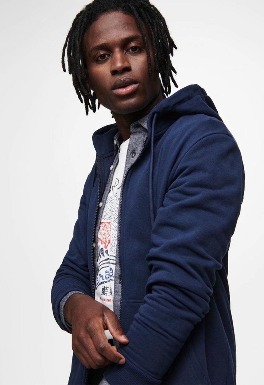 Only & Sons - Onsceres life zip thr. hoodie sweat-navy