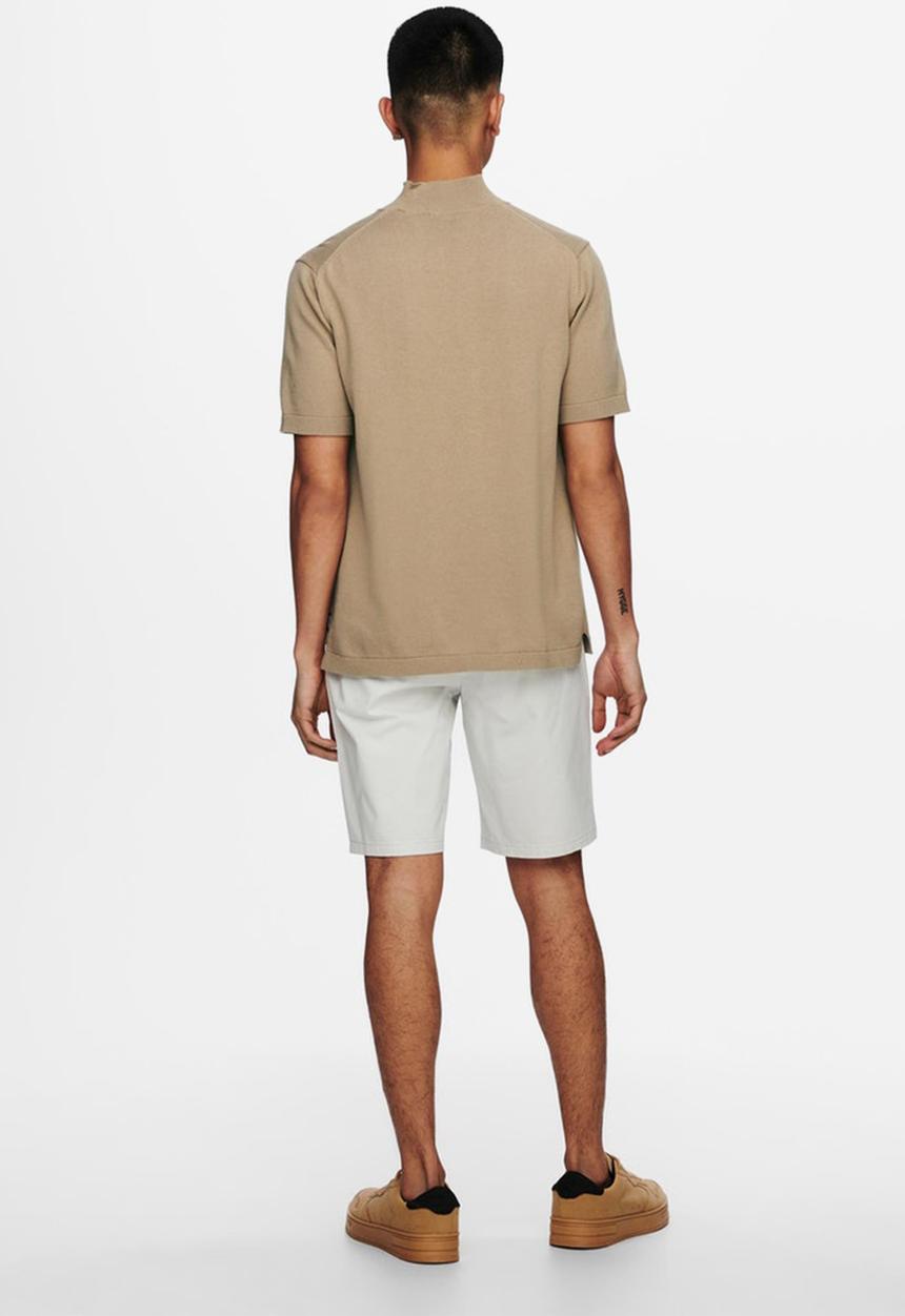 Only & Sons - Avi quater zip knit - brown
