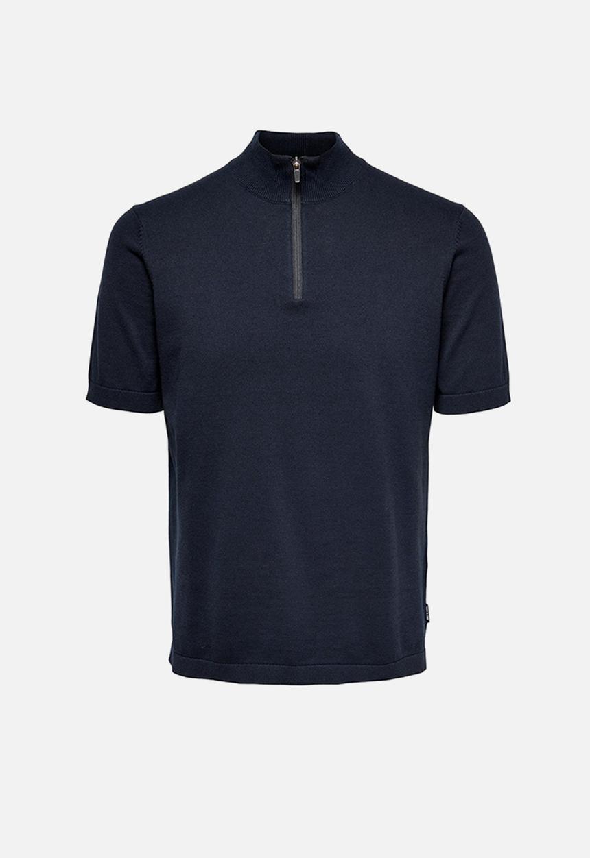 Only & Sons - Avi quater zip knit - navy