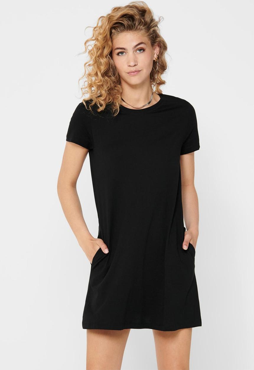 ONLY - May life short sleeve pocket dress - black