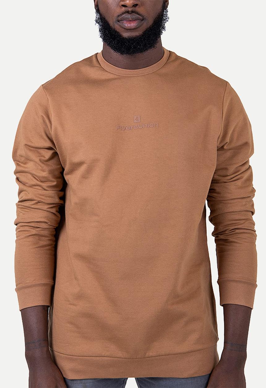Flyersunion - Brushed fleece crew - tan