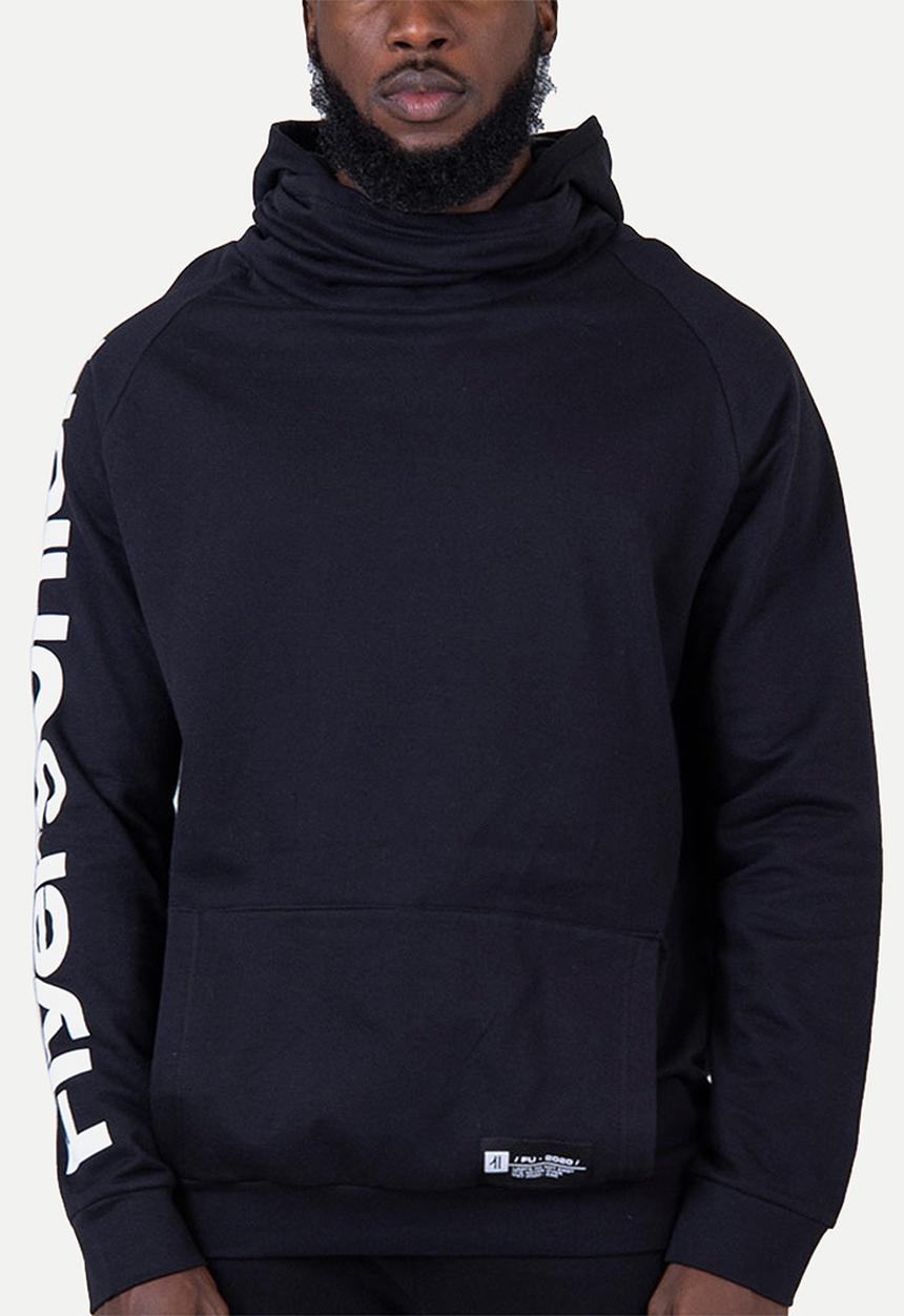 Flyersunion - Brushed fleece buff hoodie - black 