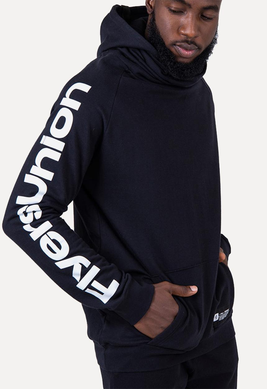 Flyersunion - Brushed fleece buff hoodie - black 