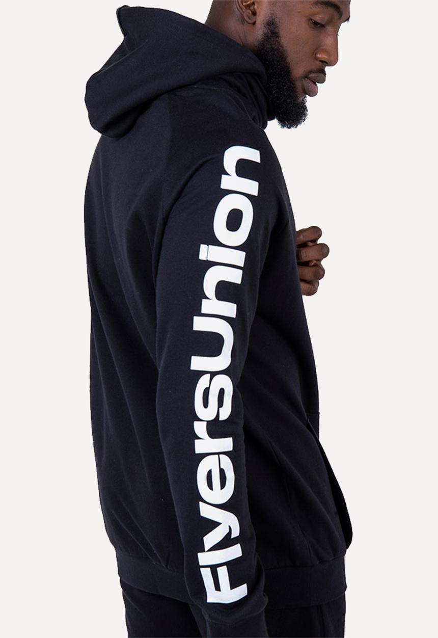 Flyersunion - Brushed fleece buff hoodie - black 