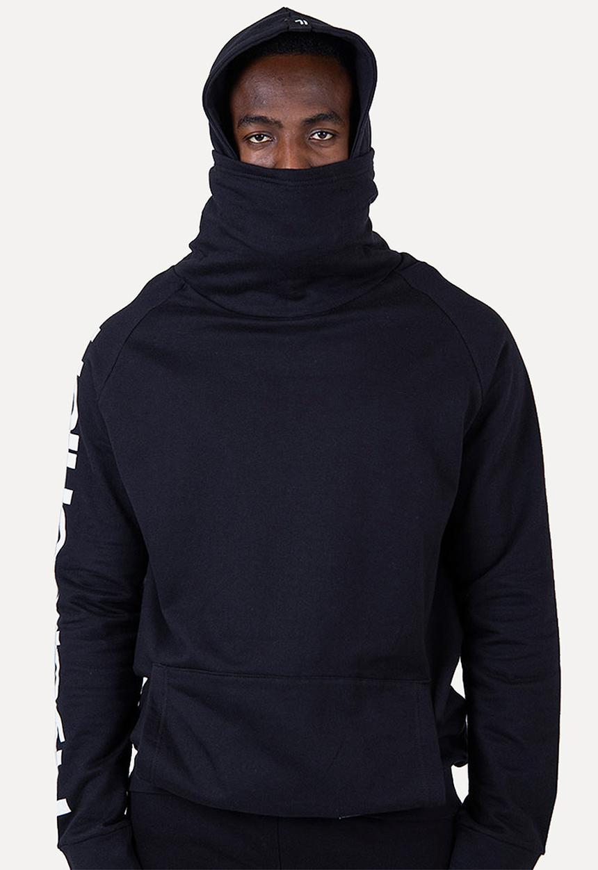Flyersunion - Brushed fleece buff hoodie - black 