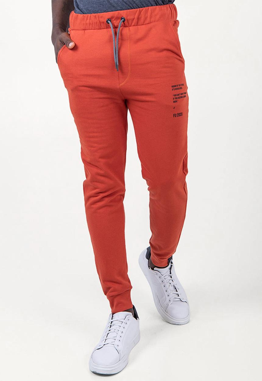 Flyersunion - Brushed fleece jogger - rust