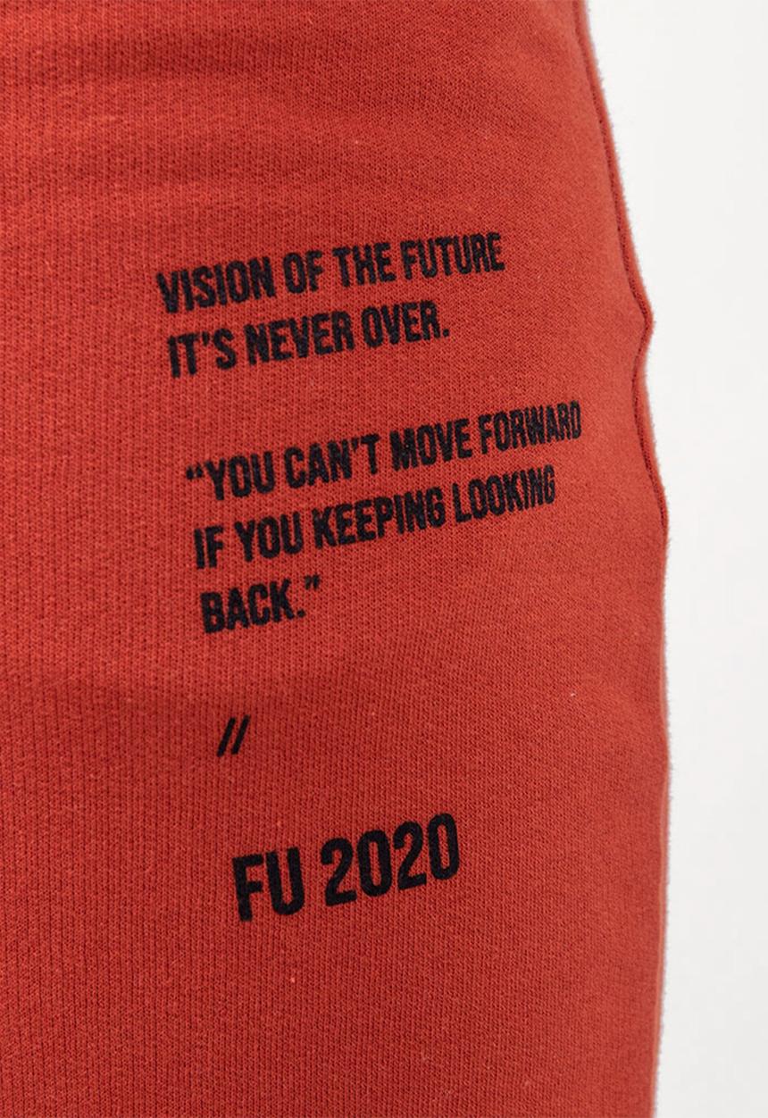 Flyersunion - Brushed fleece jogger - rust