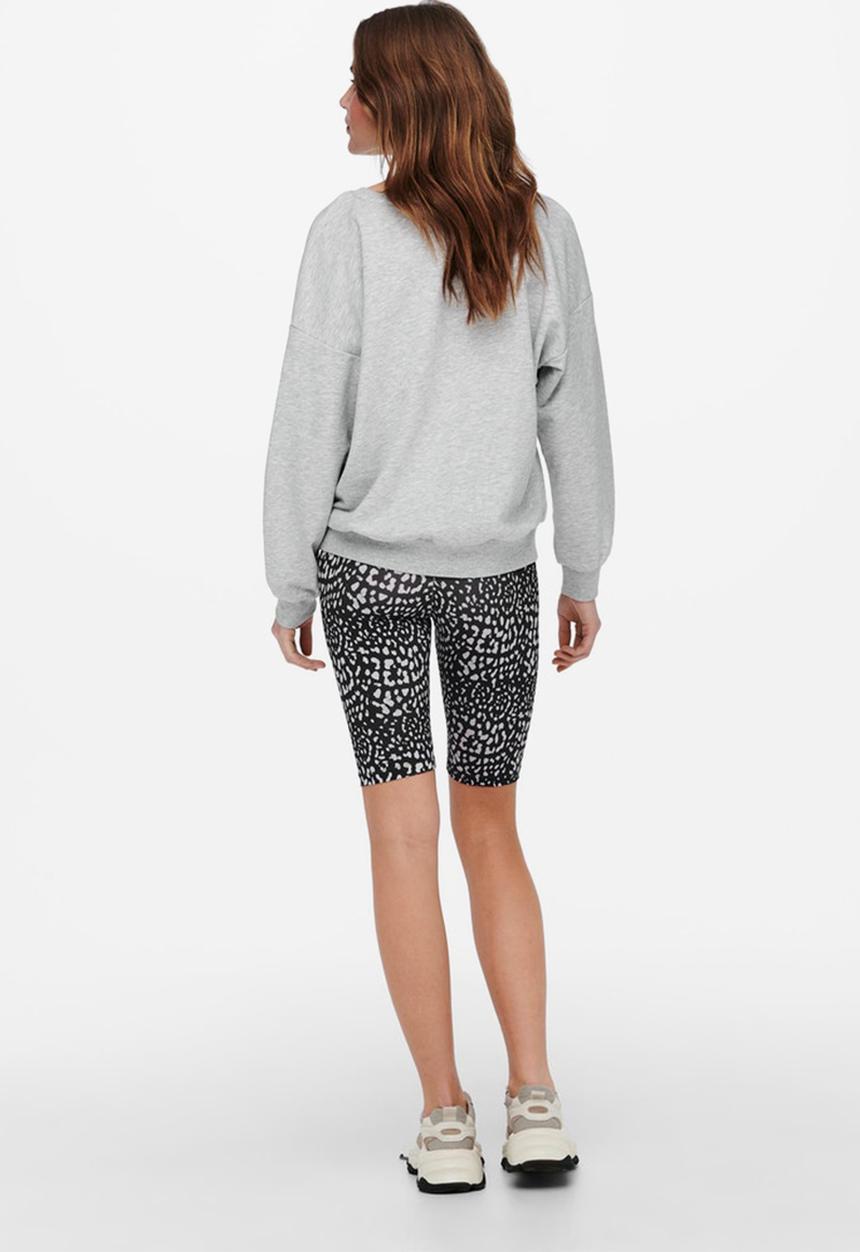 ONLY - Kappi long sleeve o-neck sweat - light grey 