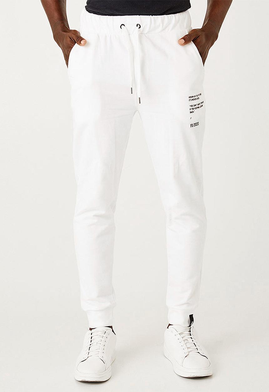 Flyersunion - Brushed fleece jogger - white