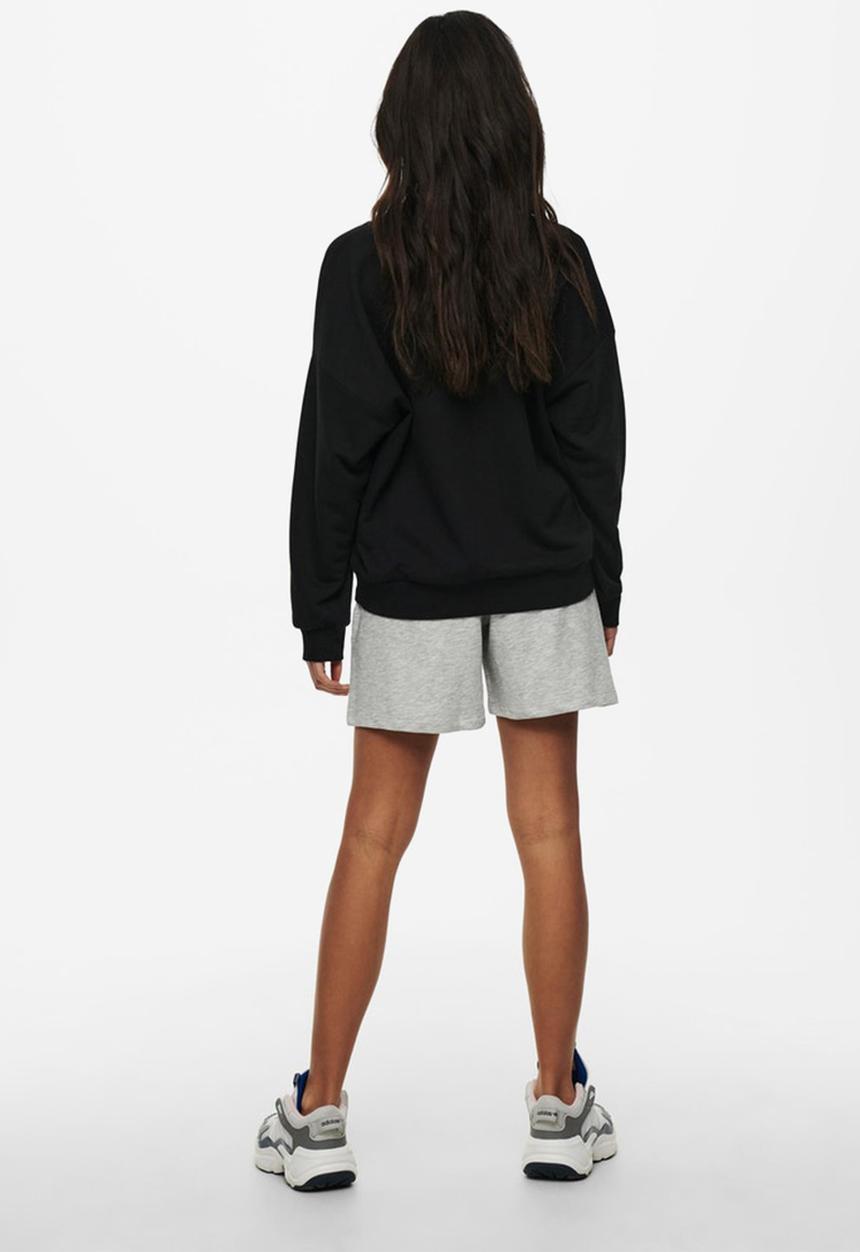 ONLY - Kappi long sleeve o-neck sweat - black