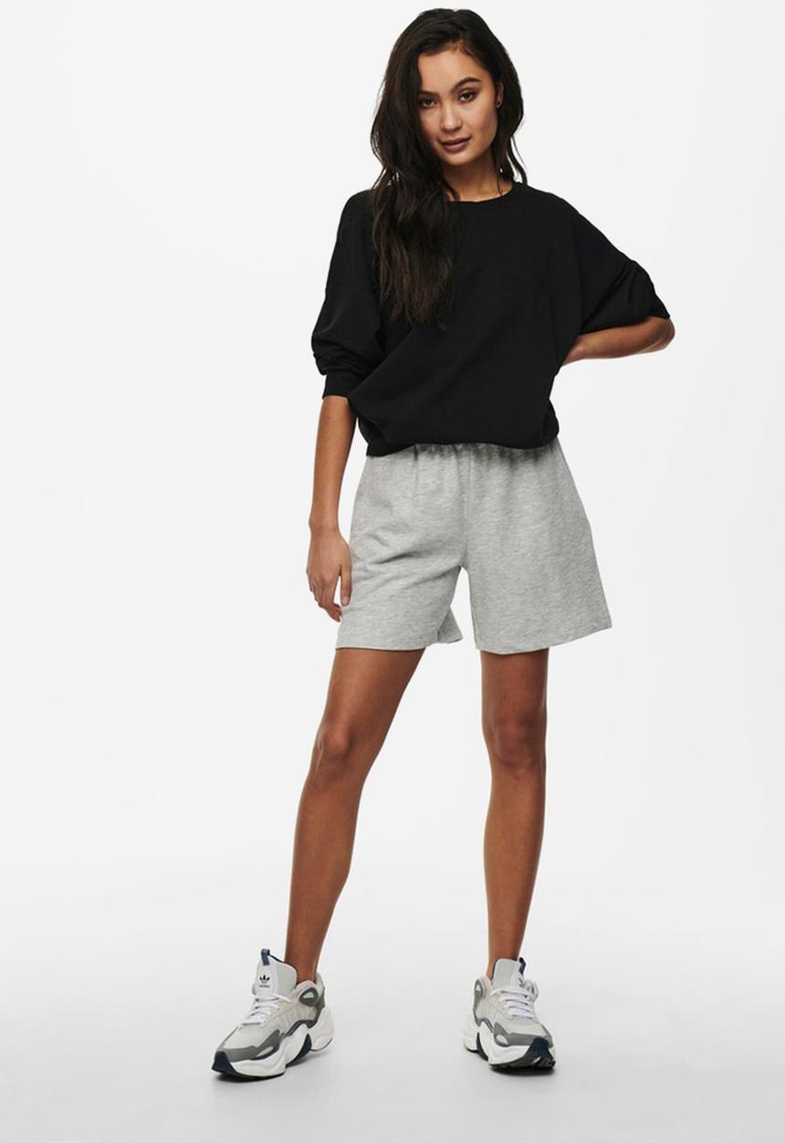 ONLY - Kappi long sleeve o-neck sweat - black