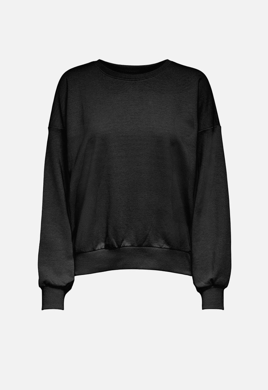ONLY - Kappi long sleeve o-neck sweat - black