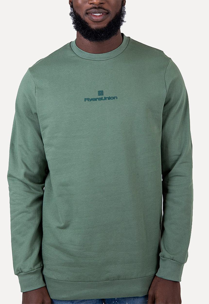 Flyersunion - Brushed fleece crew - olive