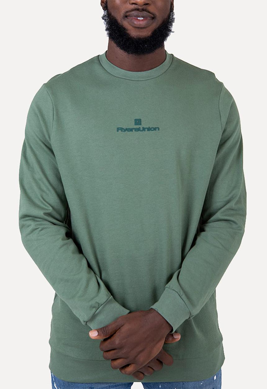 Flyersunion - Brushed fleece crew - olive