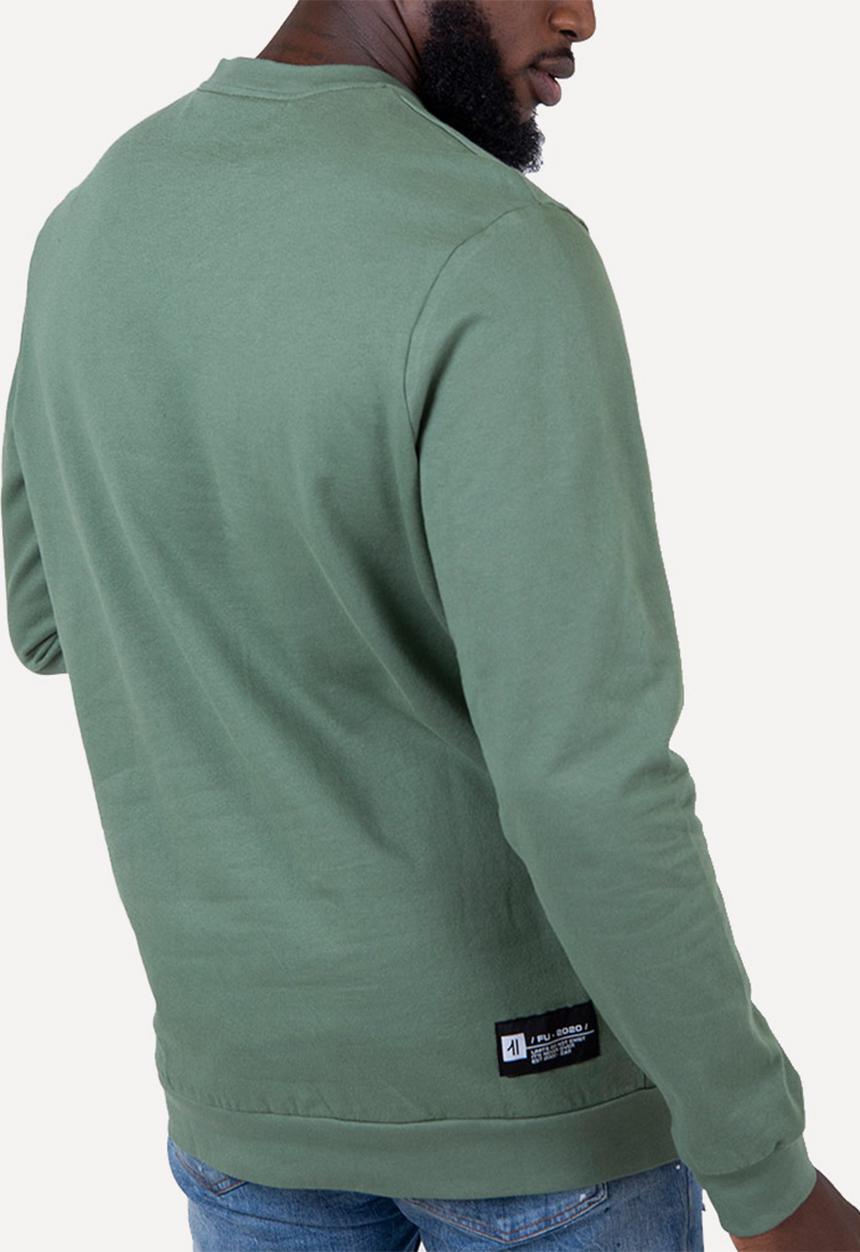 Flyersunion - Brushed fleece crew - olive